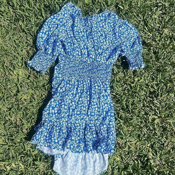 Blue and White Flower Dress - Super Cute Spring Midi Dress - NWOT - Picture 4 of 5